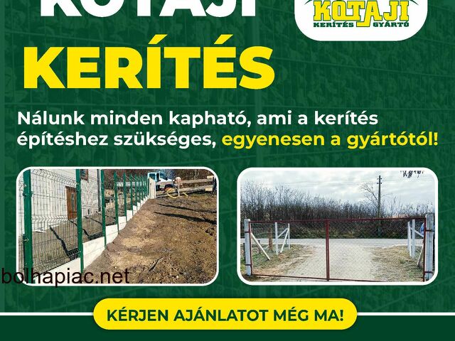 Kerítés építés bárhol az országban! Vadháló, drótháló, drótfonat, kapu, oszlop