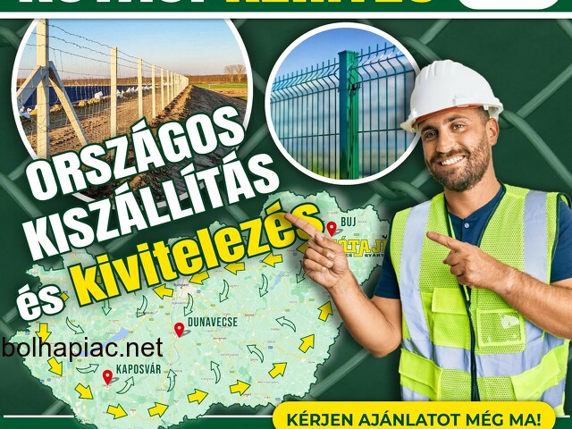 Kerítés anyagok a gyártótól: drótfonat, drótháló, vadháló, oszlop, kapu, huzal