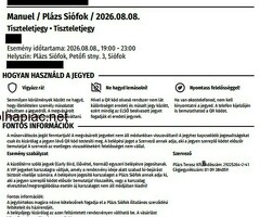 Siófok-Plázs Manuel koncertjegyek