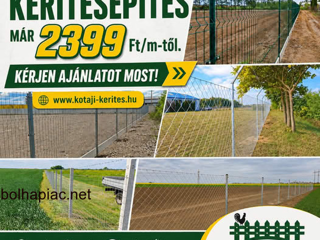 ***KERÍTÉS ÉPÍTÉS ORSZÁGOSAN*** vadháló, drótháló, drótkerítés, kerítéspanel, kapu
