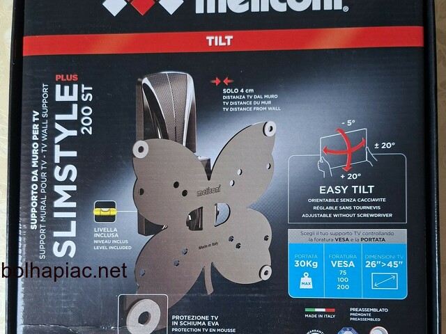Meliconi SlimStyle Plus 200ST VESA 200x200 dönthető, forgatható fali konzol