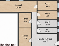 XII. kerület Svábhegyen nappali + 2 + 2 félszobás lakás KIADÓ